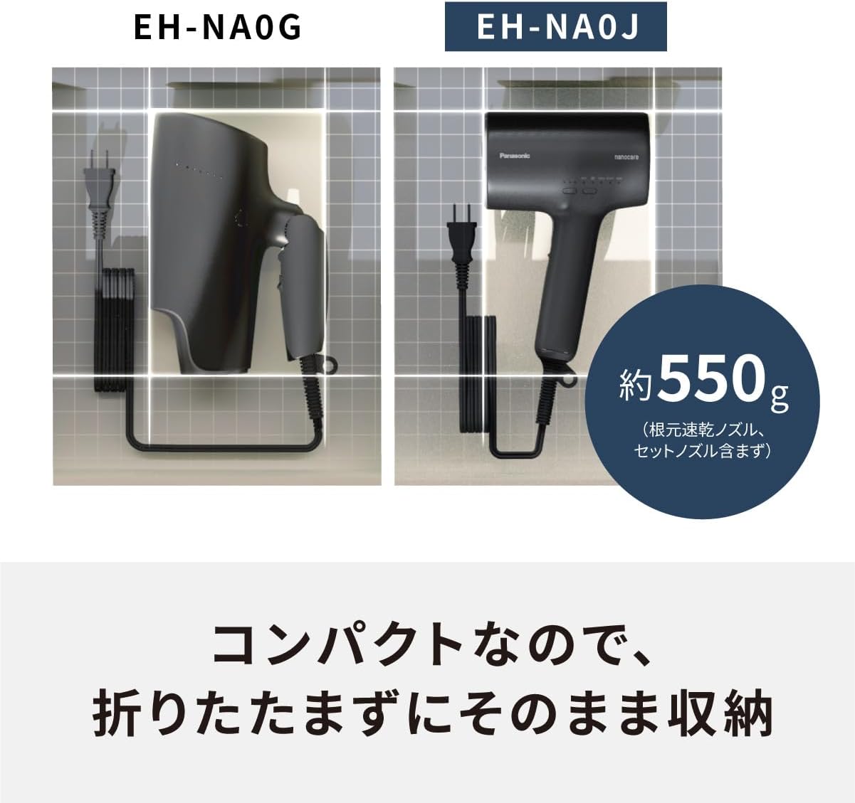 パナソニック ヘアドライヤー ナノケア 高浸透ナノイー&ミネラル搭載 コンパクト ディープネイビー EH-NA0J-A