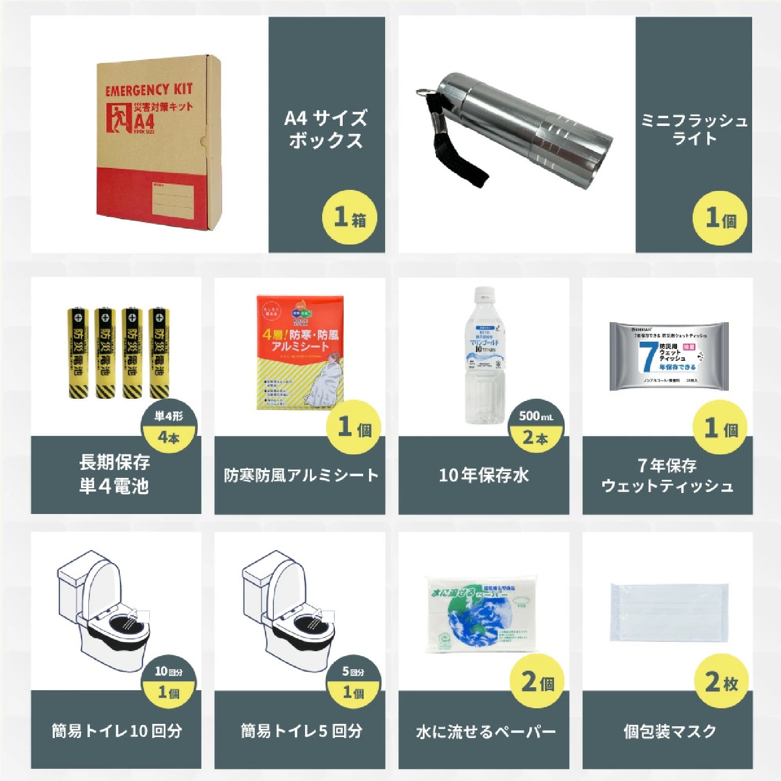 23点 A4防災セット 1人用