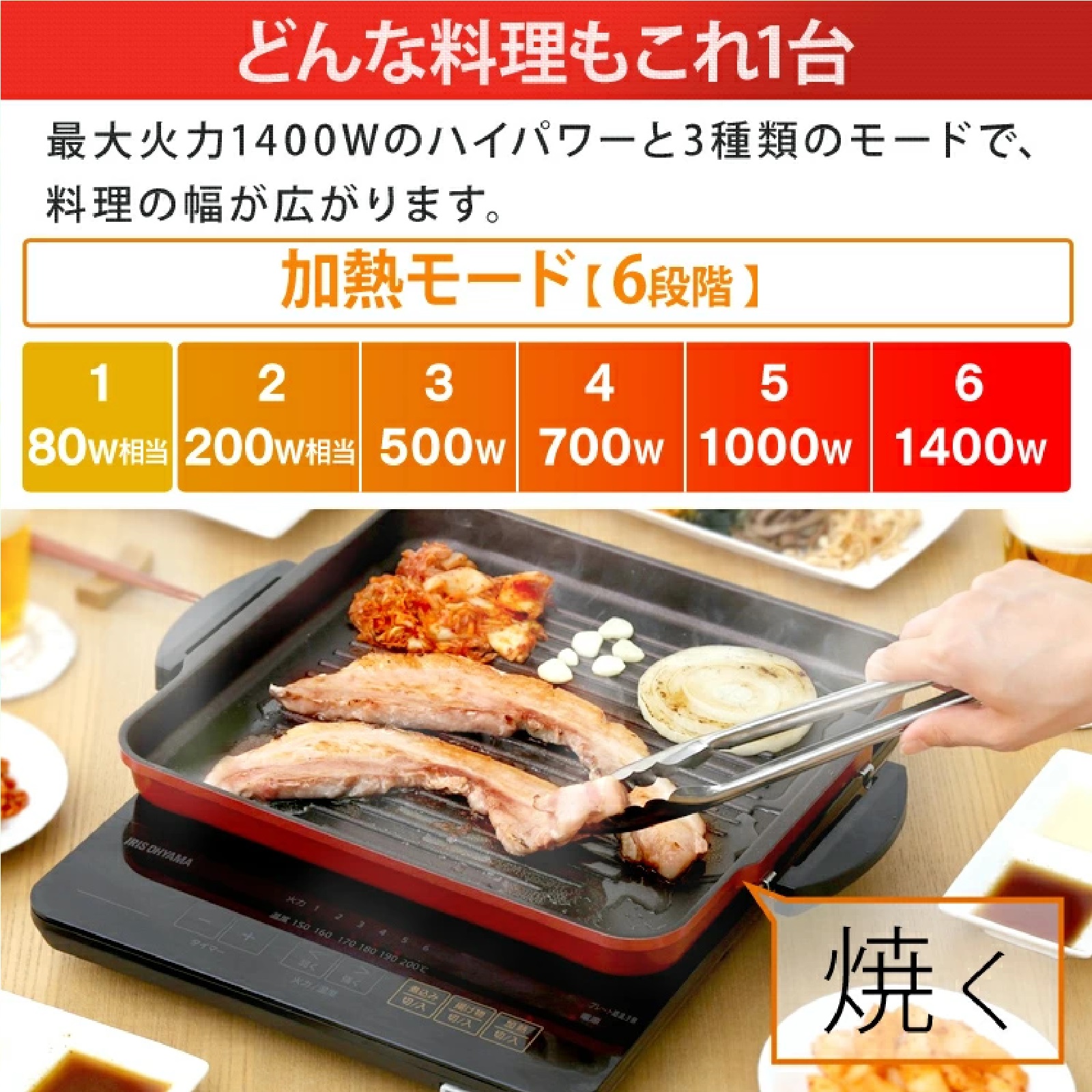  IHクッキングヒーター アイリスオーヤマ 卓上 1400W