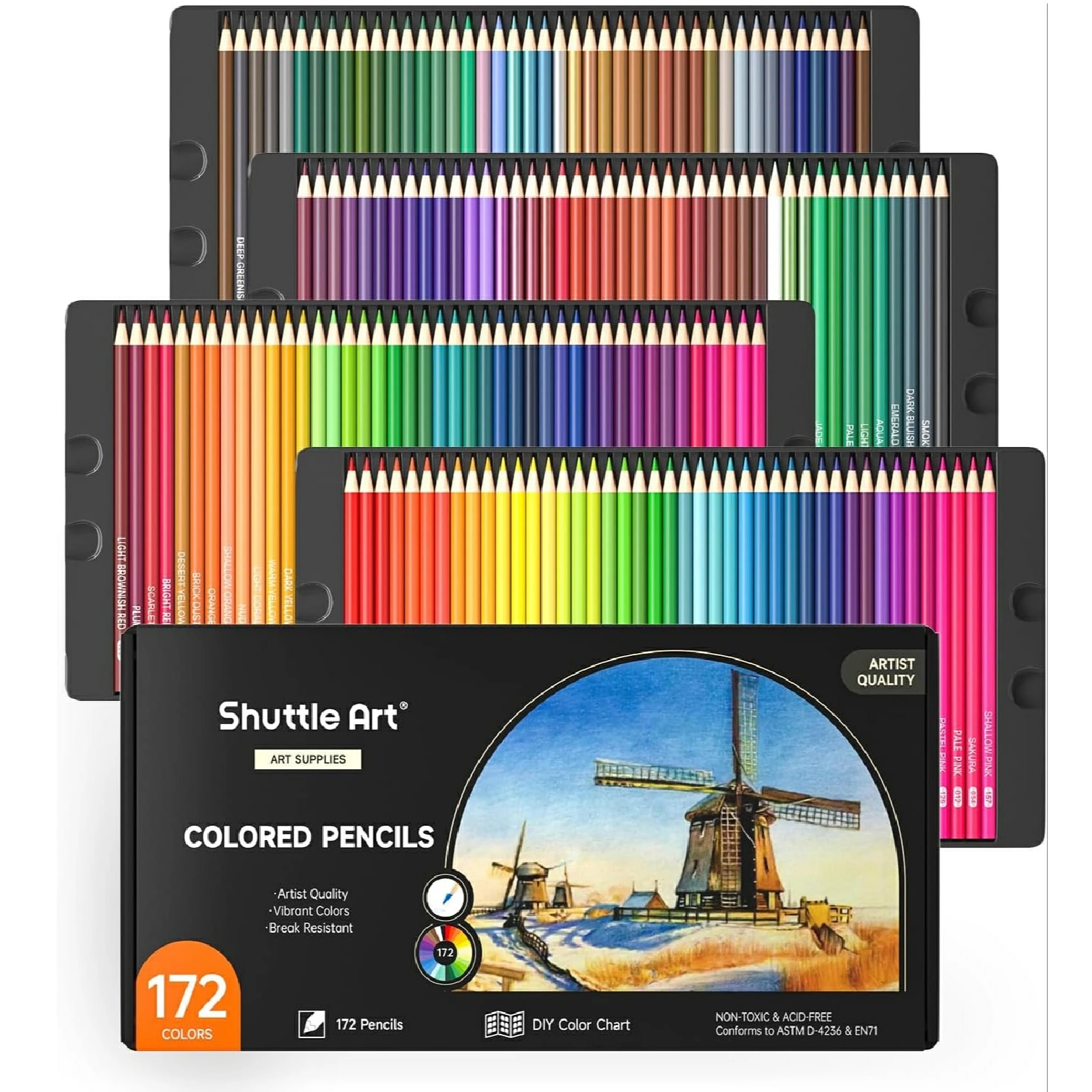 Shuttle Art 油性色鉛筆172本