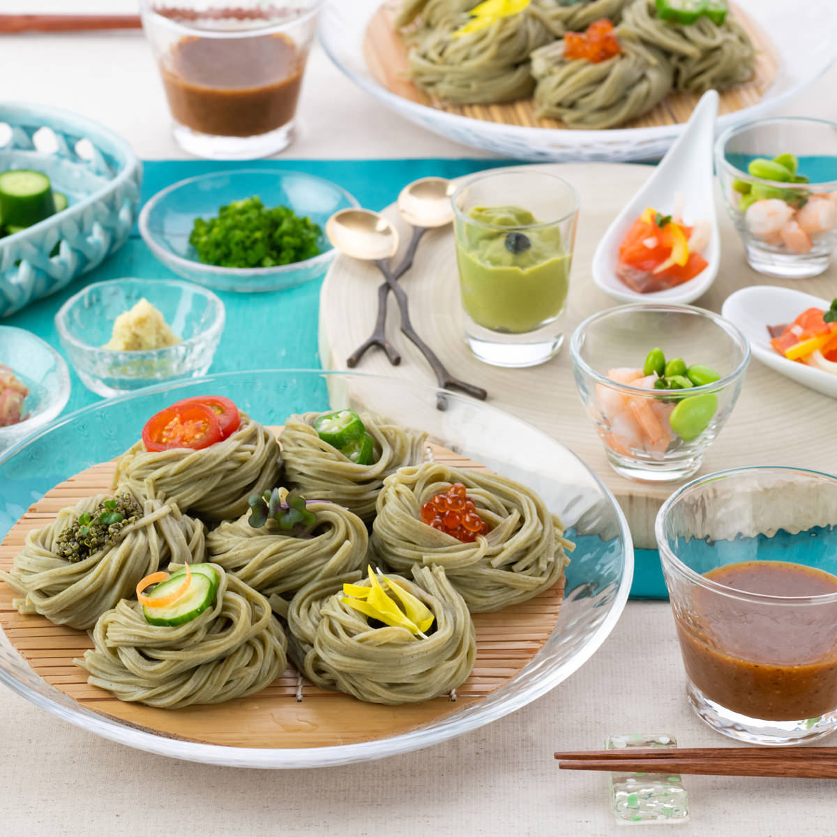 秋田産 えごま麺 つけダレ セット 〔えごま麺200g×3、えごま調味だれ400g×1〕