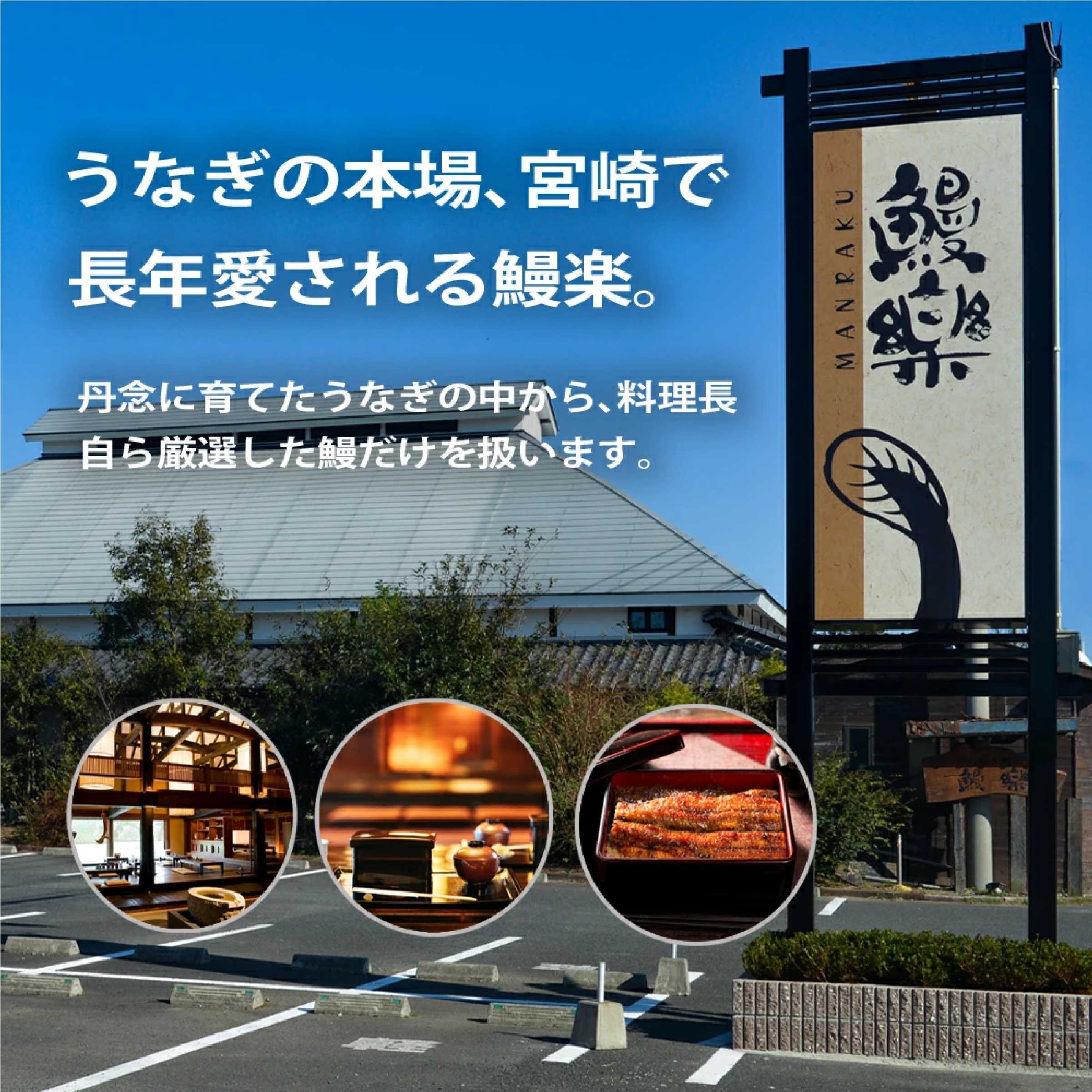 鰻楽 国産 うなぎ 140gサイズ 長焼 2尾