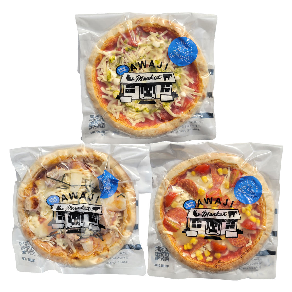 淡路島ピザ お試し詰め合わせ 〔マルゲリータ・照り焼きチキンピザ・ミックスピザ 各直径20cm〕 ピザ 冷凍
