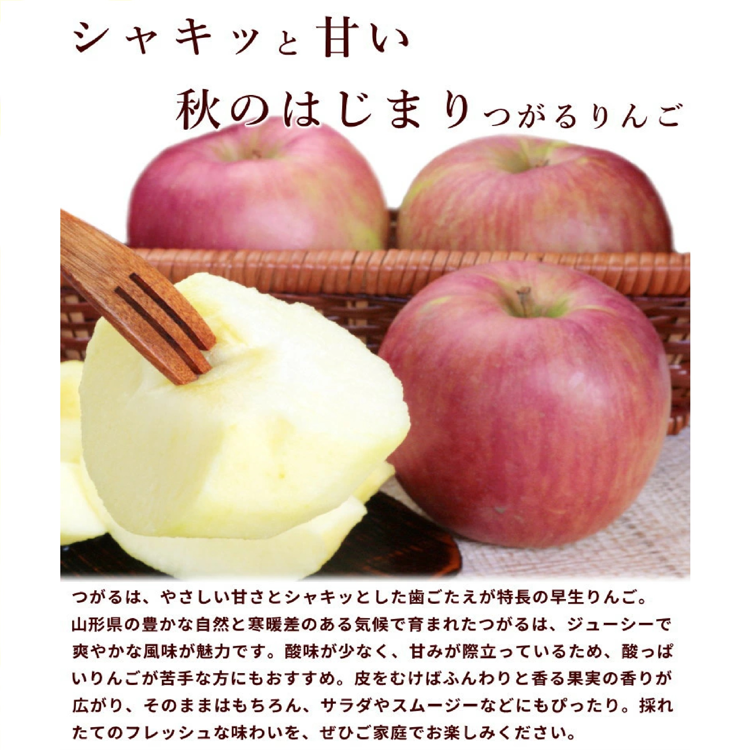 山形県産りんご つがる 約3kg（8〜11玉）