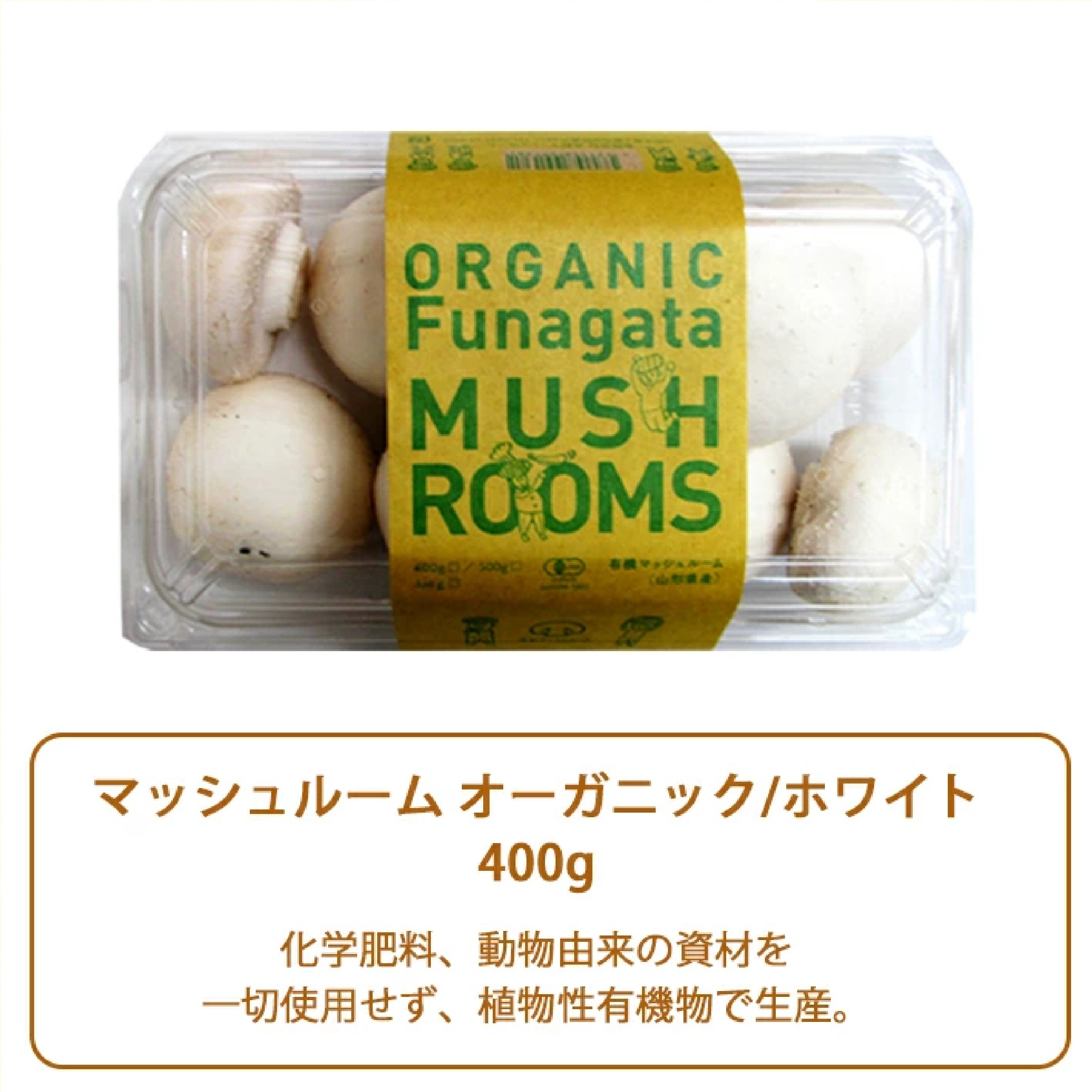 山形県産 オーガニック 舟形マッシュルームセット(ブラウン/ホワイト)