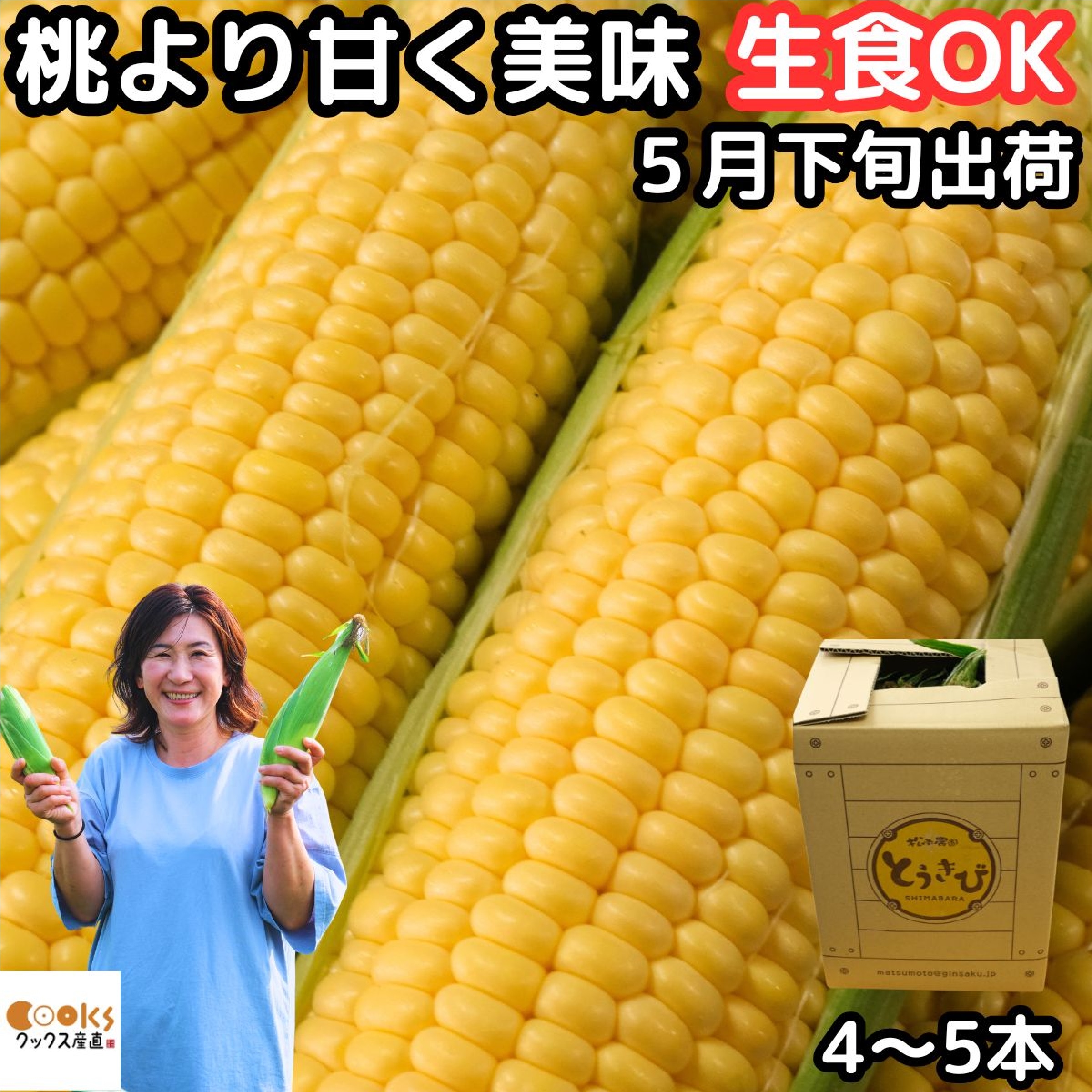 長崎産 松本農園 生トウモロコシ 3L〜L 4-5本