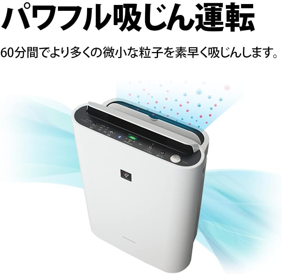 シャープ 加湿 空気清浄機 プラズマクラスター 7000 空気清浄 23畳 ホワイト KC-N50-W